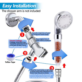 FASTRAS LED shower head filtration stone beads improve water quality.