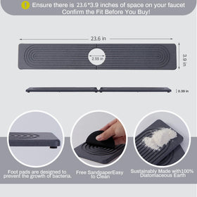 Fatilin diatomite mat absorbs water quickly to keep counters dry.