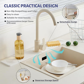 Fatilin Stone Faucet Mat minimalist-design shot shows sleek, versatile counter protection