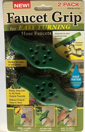 Faucet Grip Two Pack on round handle eases turning for impaired hands