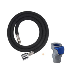 Faucet hose replacement with quick-connect in black enables fast, secure faucet maintenance.