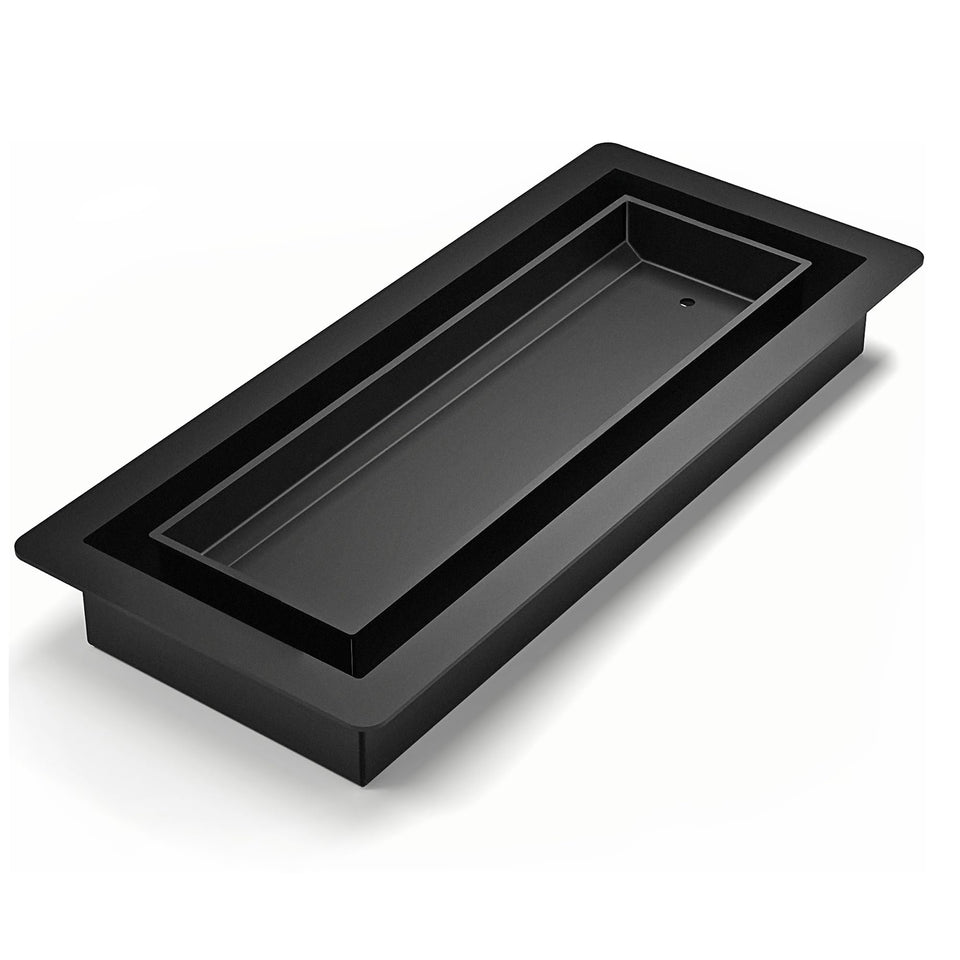 Fauvip 4x10 floor register in Sandtex Black front view showing a sleek, modern look.