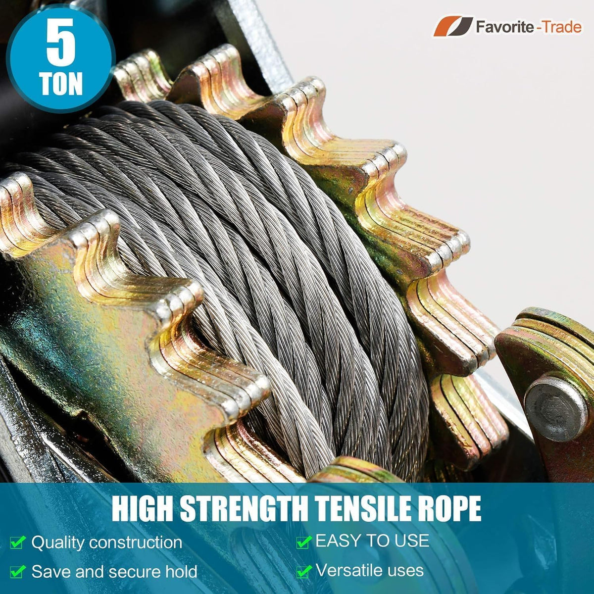 Favorite-Trade Come Along anti-reverse mechanism helps prevent load slip
