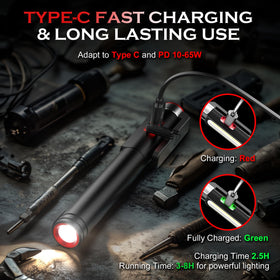 Favourlite pen light shows USB-C charging status for fast recharge on the go