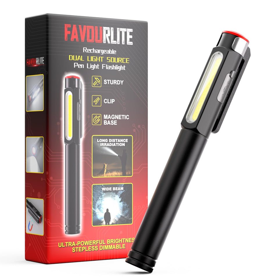 Favourlite rechargeable pen light with spot beam for precise work