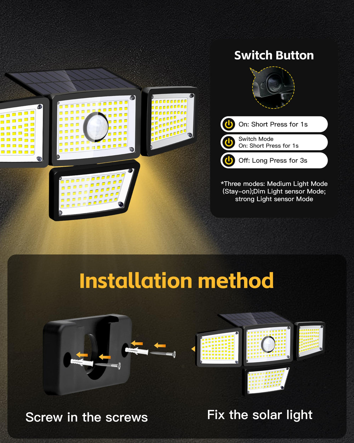 FAXBOX outdoor security floodlight in action, bright illumination.
