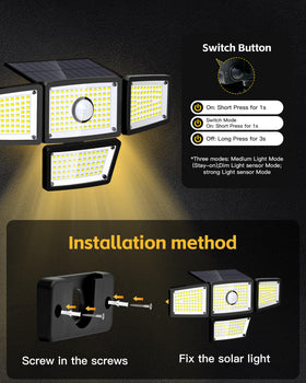 FAXBOX outdoor security floodlight in action, bright illumination.