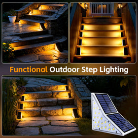 FaxBox solar stair light guides visitors along the entry walkway.
