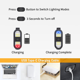 Faxins IPX6 waterproof clip light withstands rain or snow.