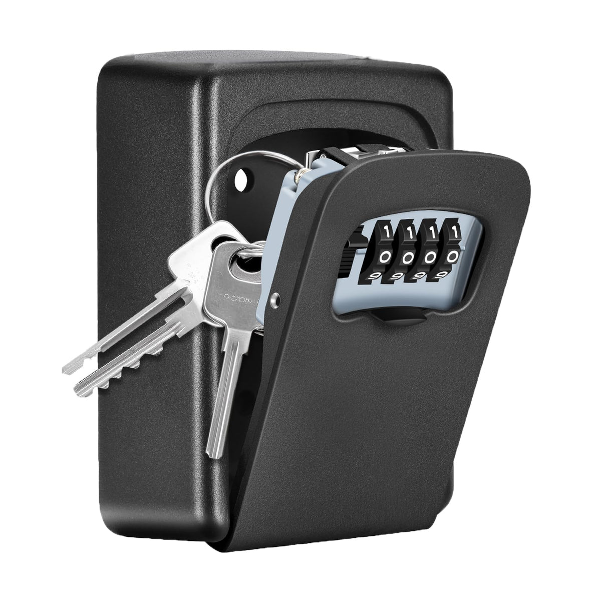 Fayleeko key lock box wall-mounted with 4-digit code for secure outdoor key storage.
