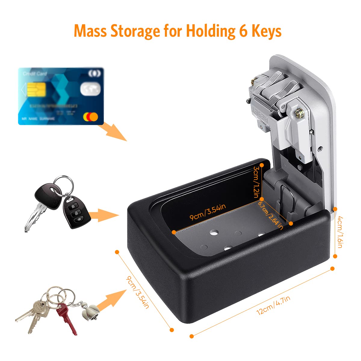 Fayleeko lock box waterproof ABS shell protecting keys in rain or snow.