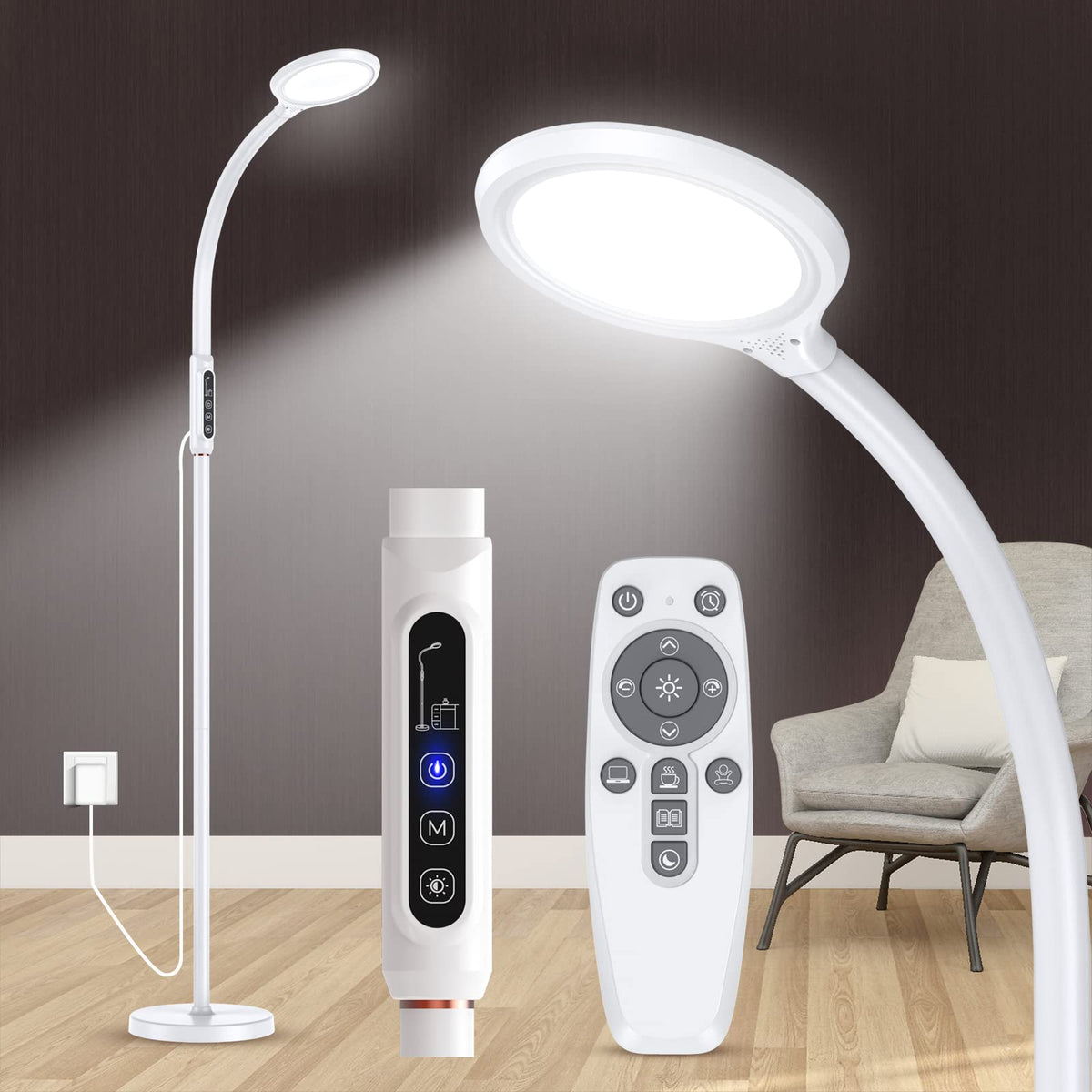 FBBJFF Light Therapy Lamp floor setup delivering 11000 Lux for energized mornings