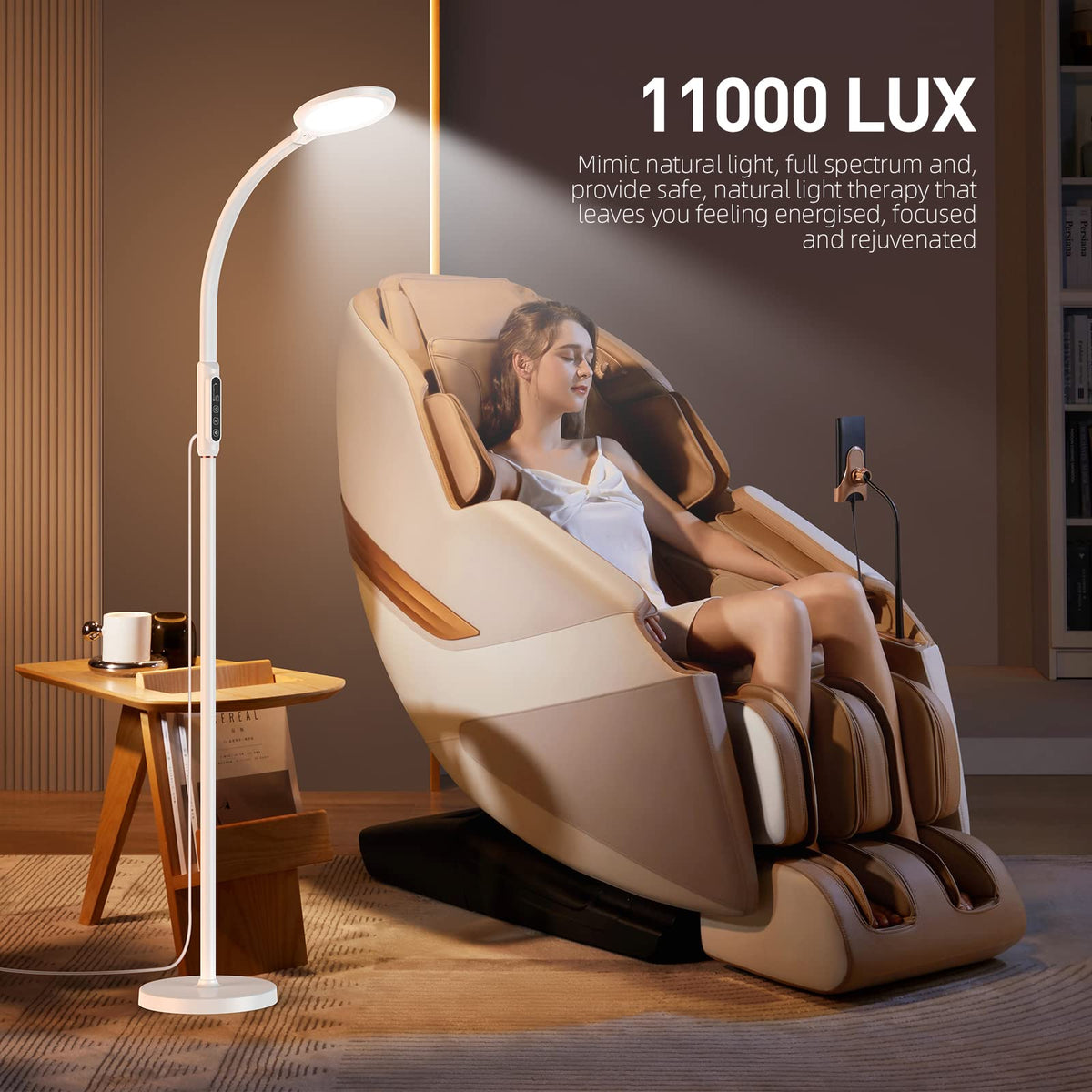 FBBJFF Light Therapy Lamp with adjustable height for flexible placement