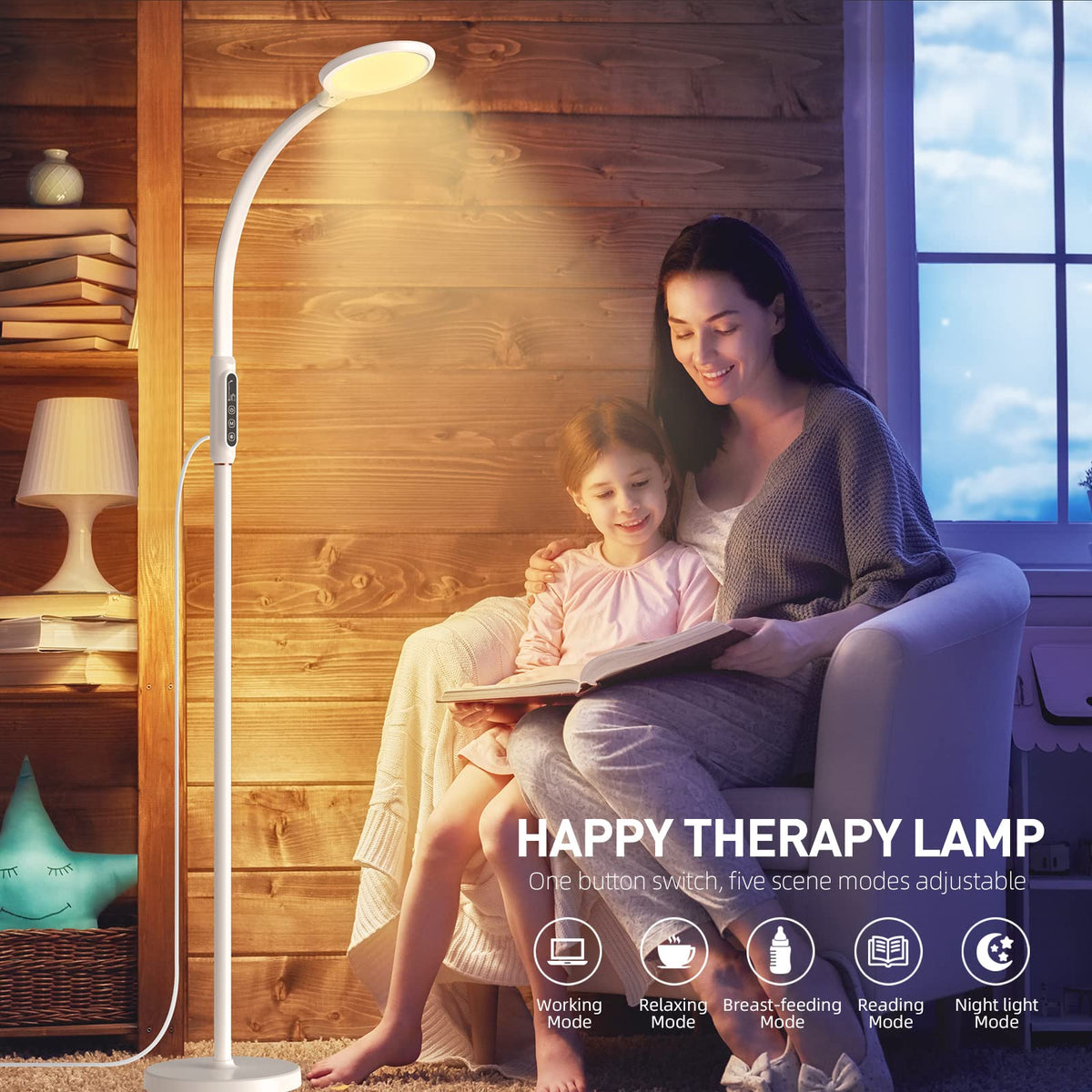 FBBJFF Light Therapy Lamp UV-free full-spectrum for daylight-like illumination