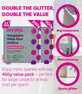 FBGC LEVAKA close-up of glitter finish reflecting light vividly