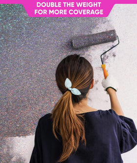 FBGC LEVAKA wall application with glitter creating a holographic shimmer
