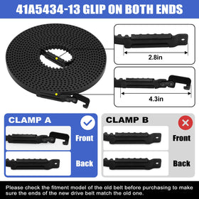 FBULWSEC 257-inch belt length with grooves for secure tracking