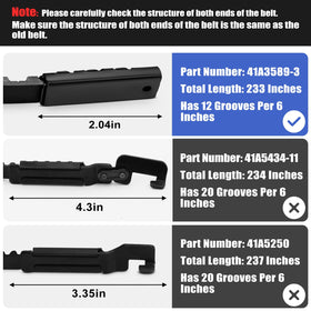FBULWSEC 233-inch belt assembly displayed for easy replacement