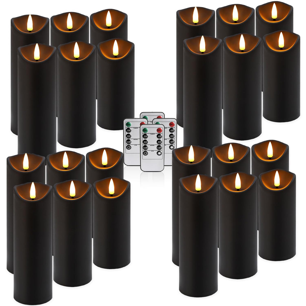 fclayvts flameless candle set with remote control for indoor/outdoor decor