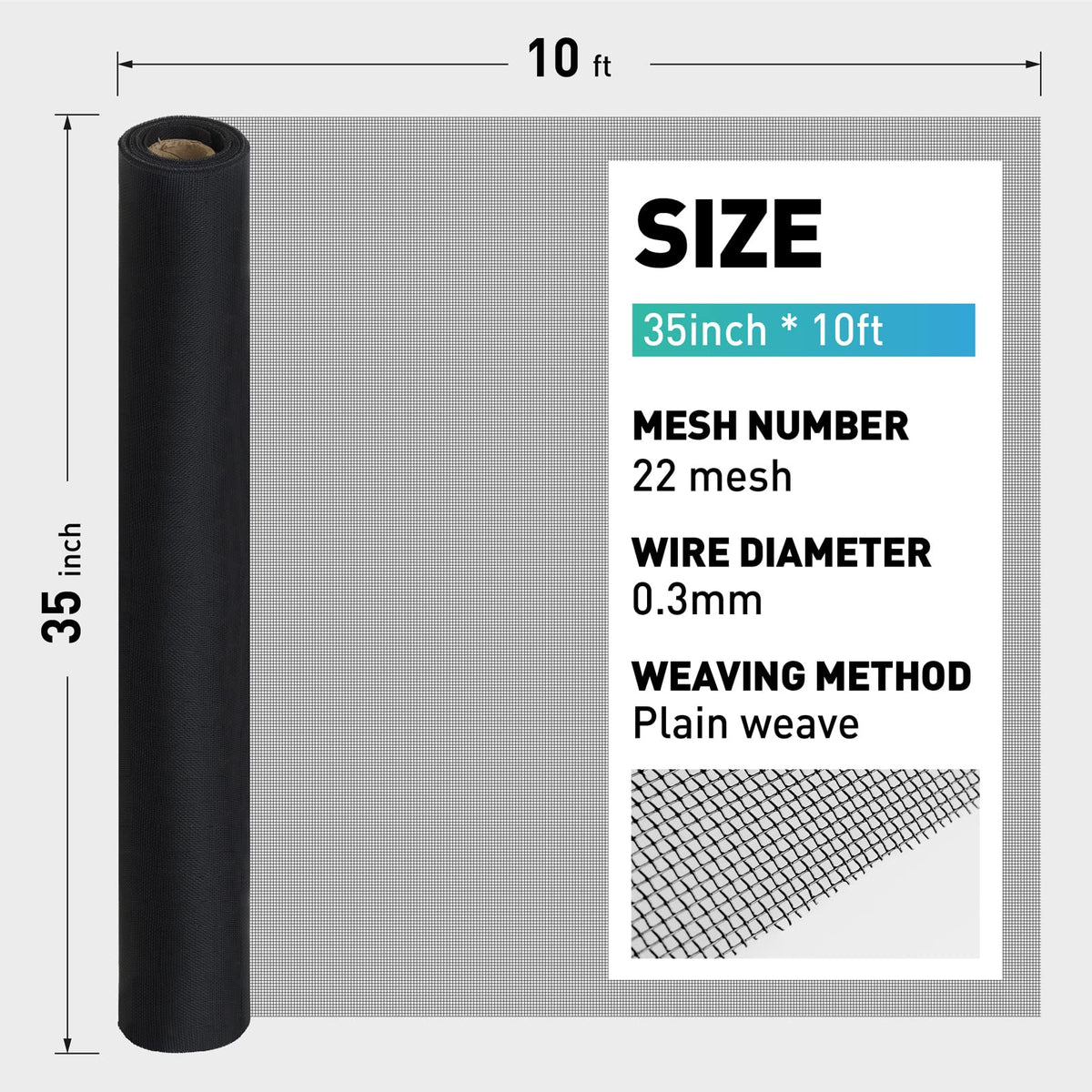 FCSOTSPS 22-mesh detail demonstrates fine openings for air passage and pest protection.