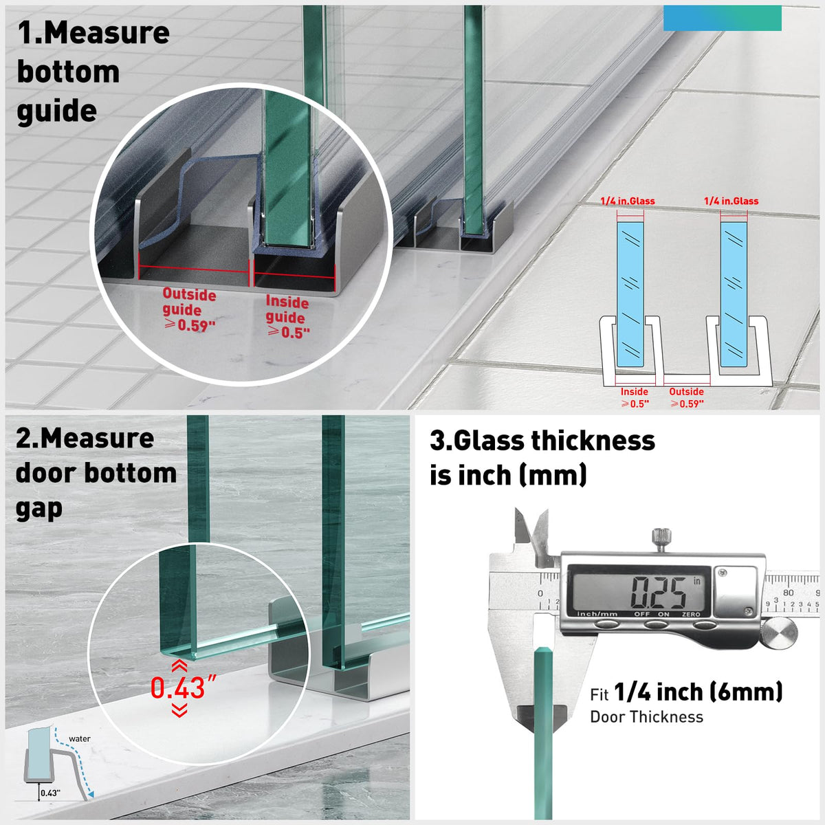 FCSOTSPS frameless glass seal with soft fins supports smooth door movement.