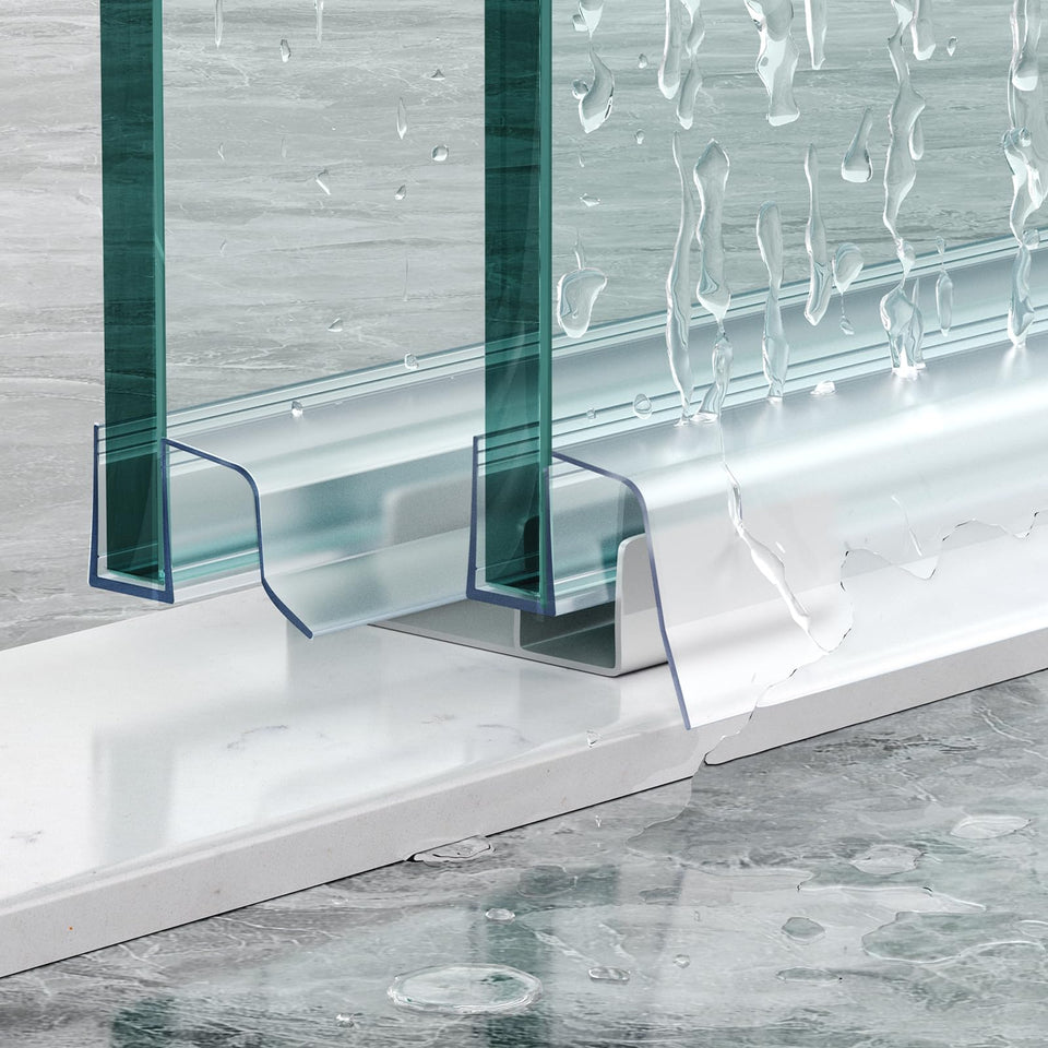 FCSOTSPS sliding door bottom seal on 36-inch strip creates a water barrier for frameless glass.