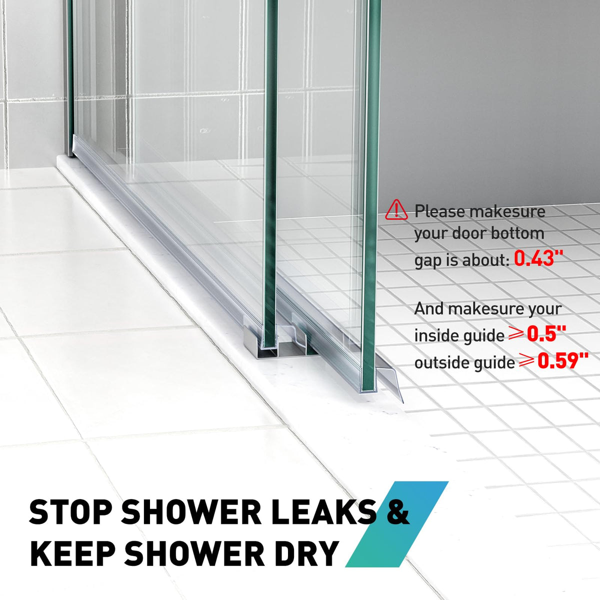 FCSOTSPS water barrier shower seal protects bathroom floors from moisture