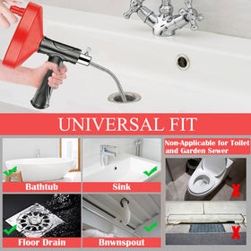 FCZMO Drain Snake Auger flexible 90-degree bend navigating a tight sink elbow