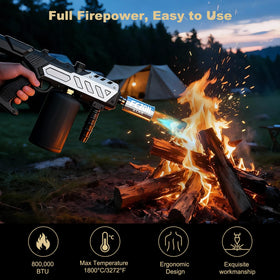 FCZON Star Flame Thrower Gun adjustable flame knob for precise control.