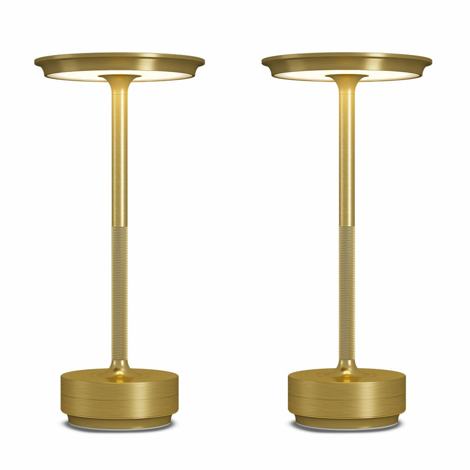 FDIDC cordless table lamp with top spiral touch for easy dimming.