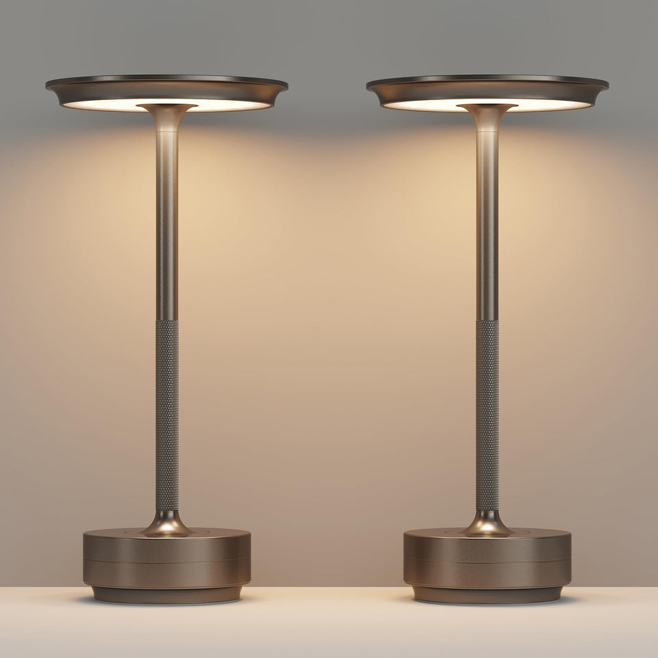 FDIDC cordless table lamp with top spiral touch control for easy operation