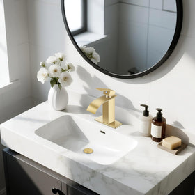 FDKW brushed gold finish resists corrosion and is easy to clean.