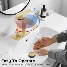 FDKW pop-up drain enables quick drainage in compact vanities.