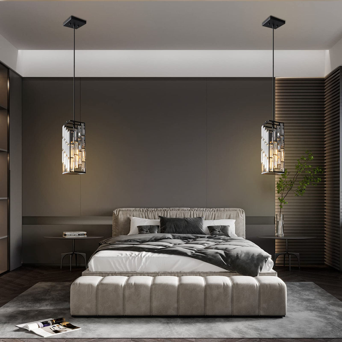 FDPBY dining room pendant light creates a warm, ambient glow.