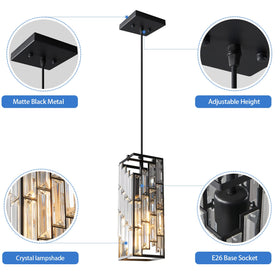 FDPBY kitchen island pendant provides focused lighting with a chic black finish.