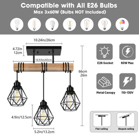 Feanron diamond metal shade highlights rustic-modern style.