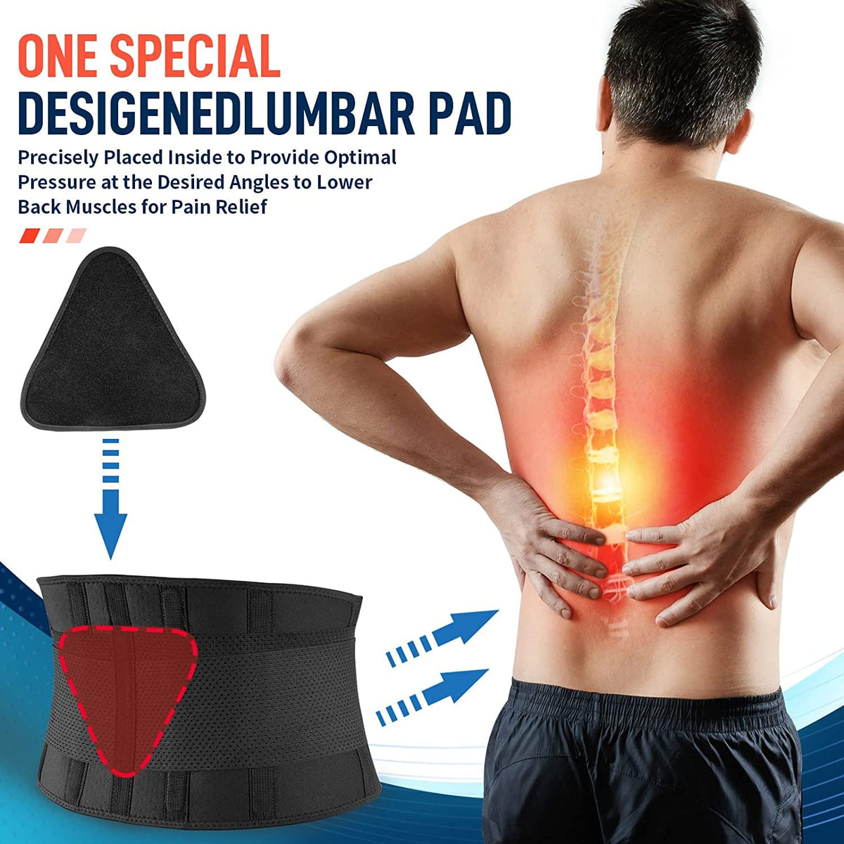 FEATOL back brace uses breathable fabric to stay cool during wear