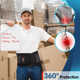 FEATOL back brace features a durable outer hook-and-loop fastener for fit