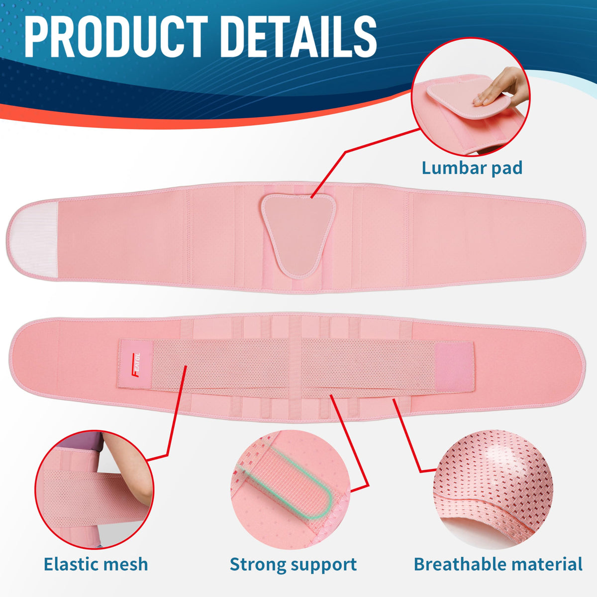 FEATOL back brace worn during work tasks to illustrate daily use