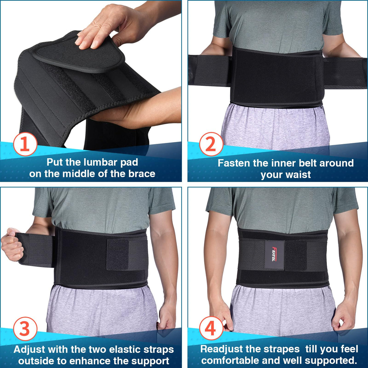 FEATOL inner neoprene layer provides flexible, supportive compression.