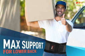 FEATOL back belt suited for sports and weightlifting with ergonomic support.
