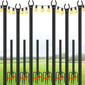 FEED GARDEN string light poles 2-in-1 design facilitating quick outdoor setup