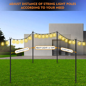 FEED GARDEN outdoor light poles with brackets and screws for deck setup