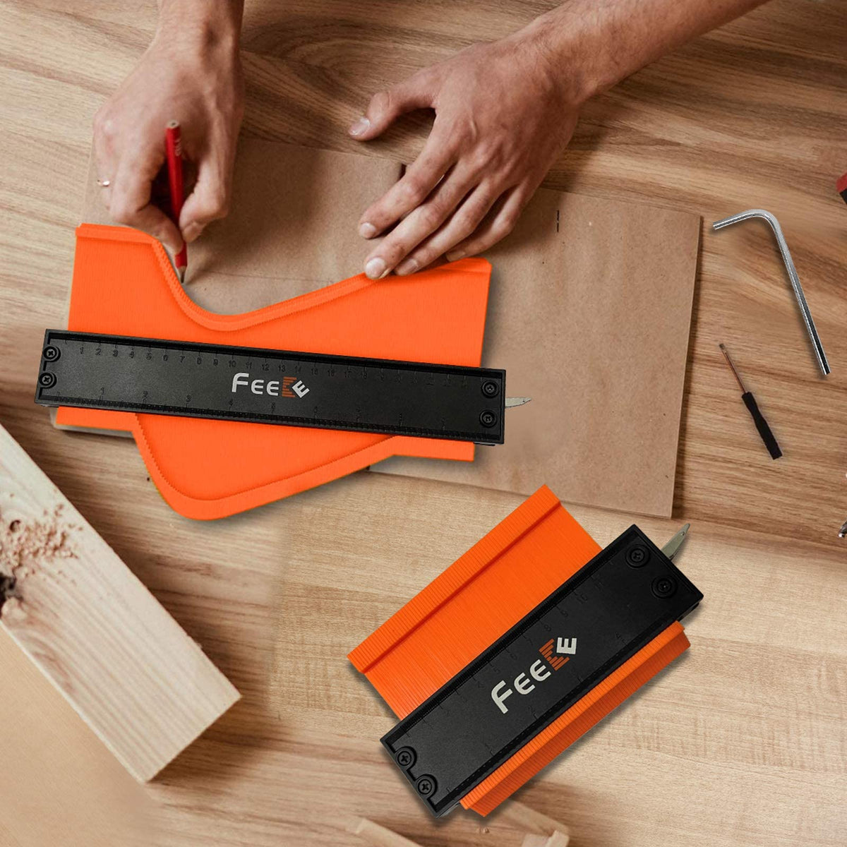 Feeke ABS plastic gauge is durable, rustproof, and reusable for DIY projects.