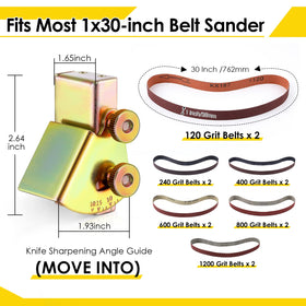 Feekoon 12-pack sanding belts feature versatile grits for progressive sharpening