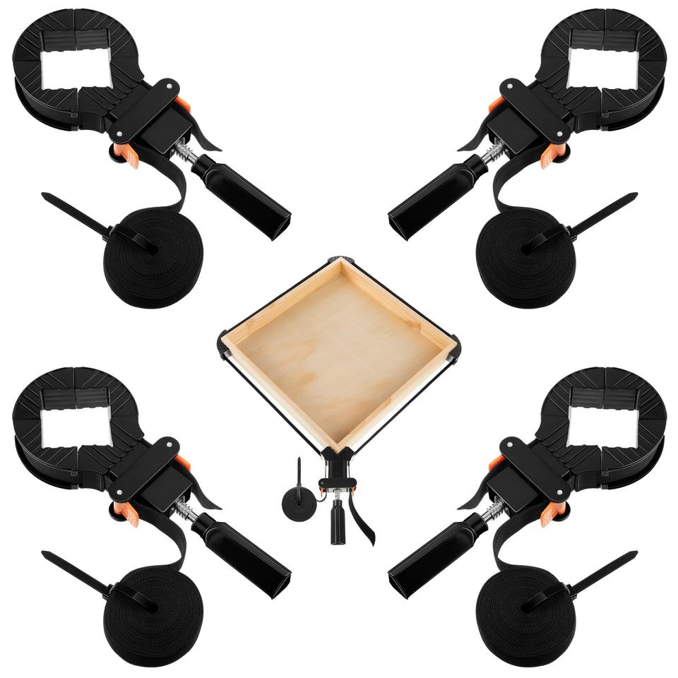 Feekoon 13ft belt clamp quick-release demonstrates fast glue-ups.