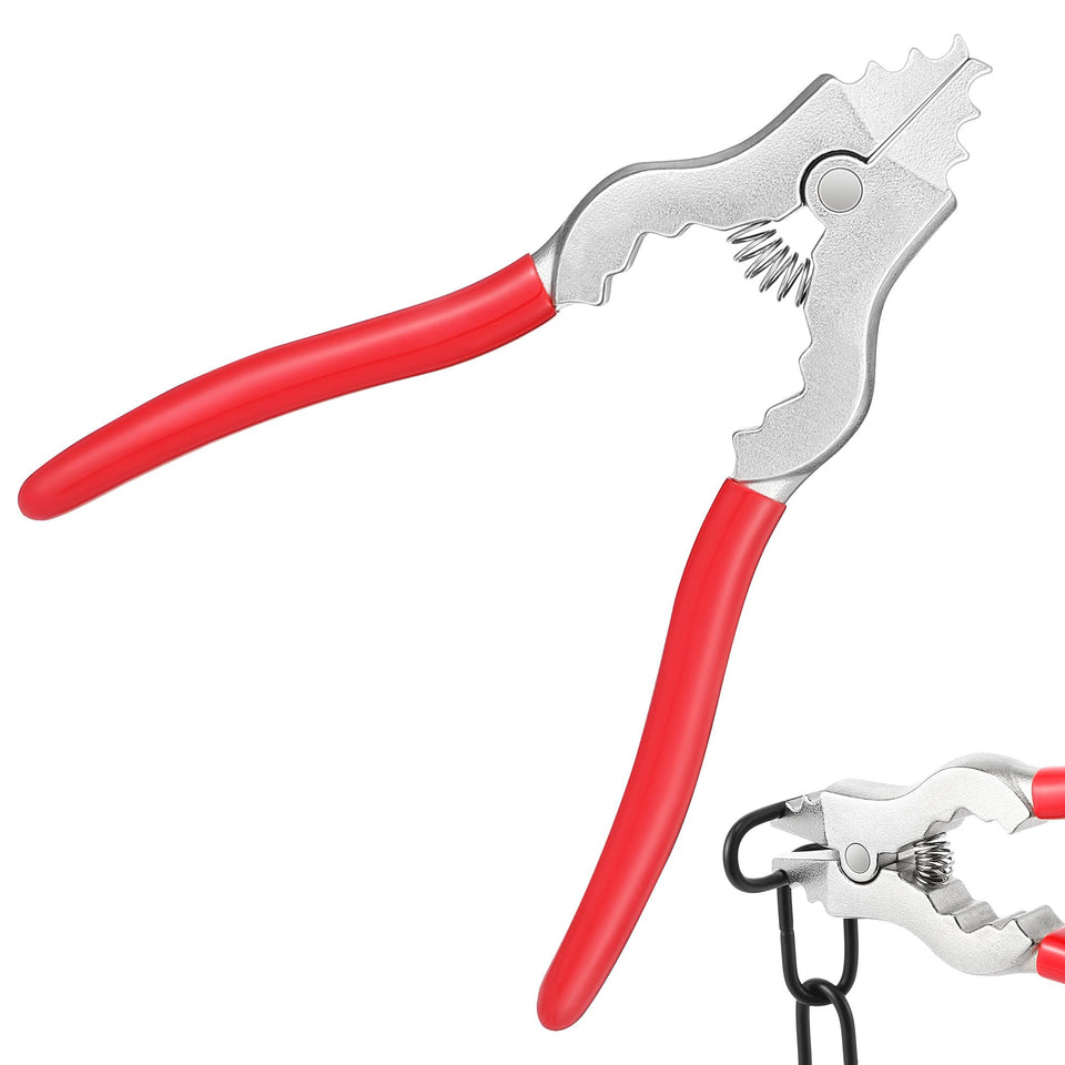 Feekoon chain pliers 7-inch with ergonomic red handle for precise chandelier work.