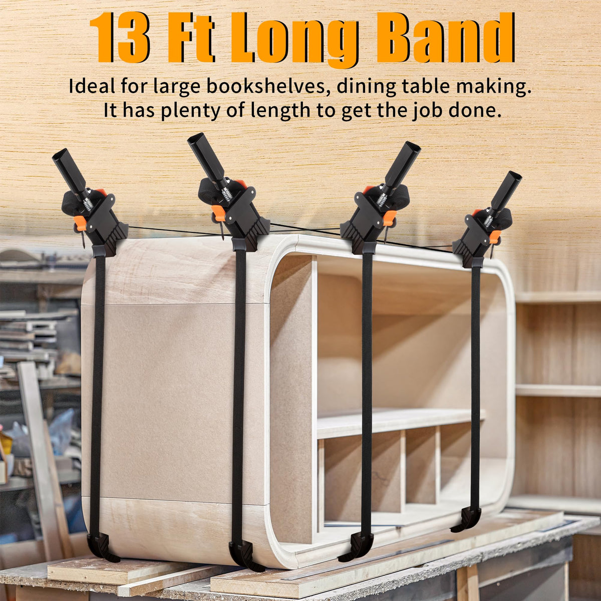 Feekoon 13ft nylon belt delivers even pressure on large projects.