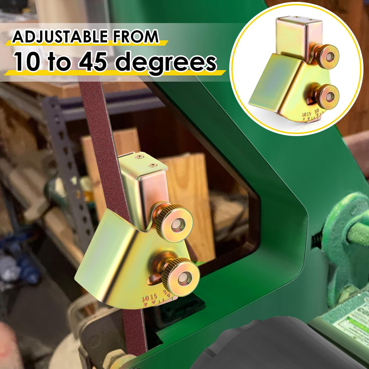 Feekoon platen-sliding jig keeps belts aligned during sharpening sessions