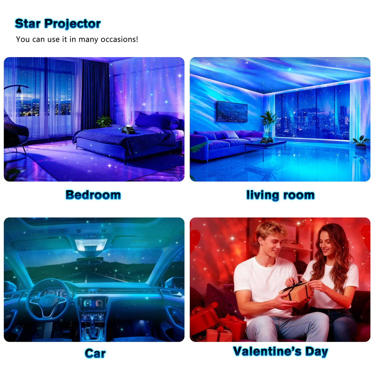 FEKTIK Northern Galaxy Aurora Projector eight white-noise options for sleep